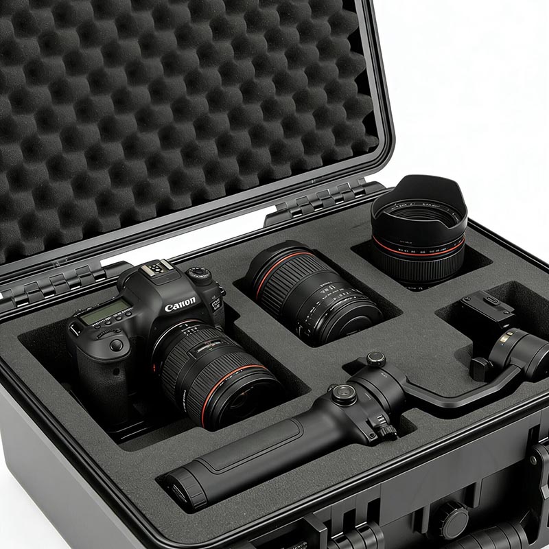 Udstyrskasse i plast med skum