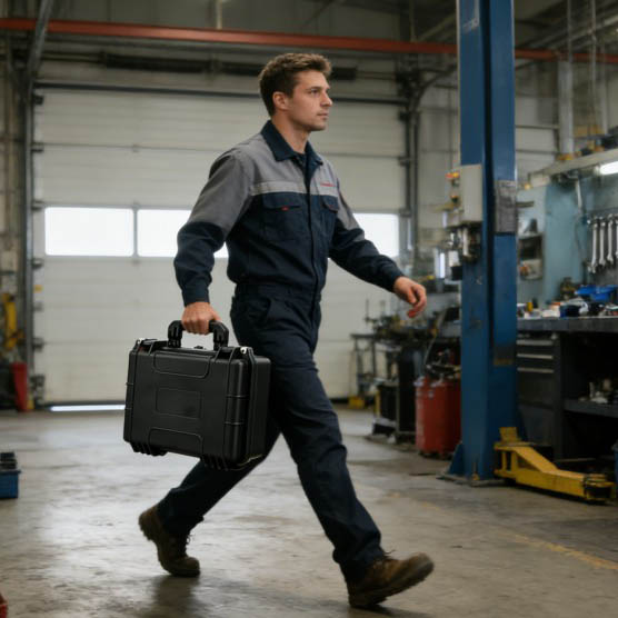 Transportkasse af plastudstyr